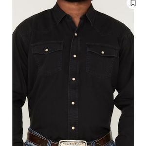 ARIAT MEN'S JURLINGTON RETRO SOLID PEARL SNAP WESTERN SHIRT - L